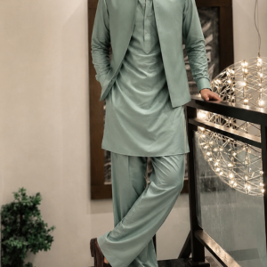 Sea Green Wash & Wear Unstitched Fabric